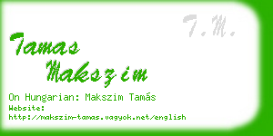 tamas makszim business card